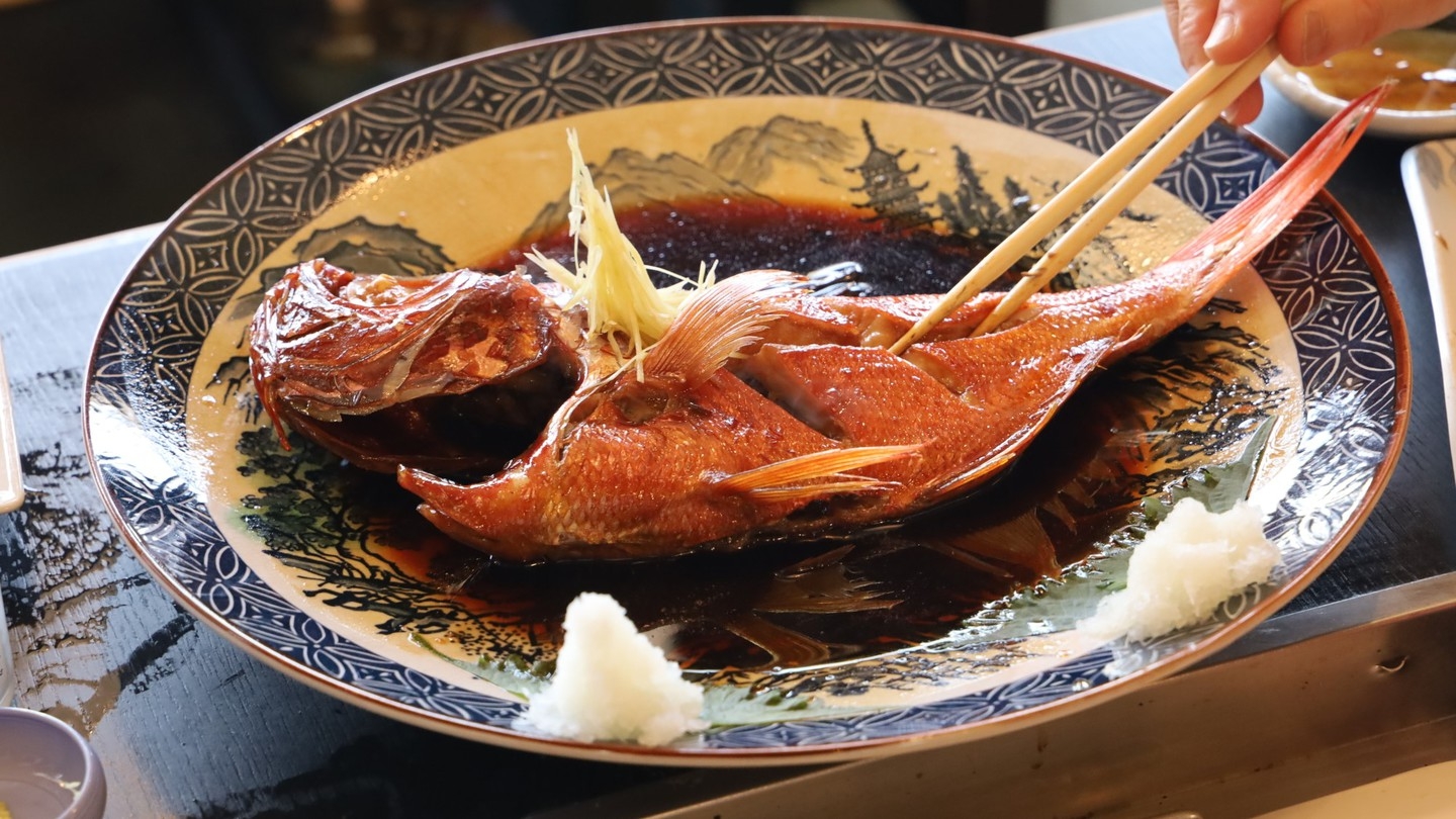 【金目鯛の姿煮】2名〜3名に1尾…海の味覚をシェアして料金はスタンダードプランのまま！期間限定です♪
