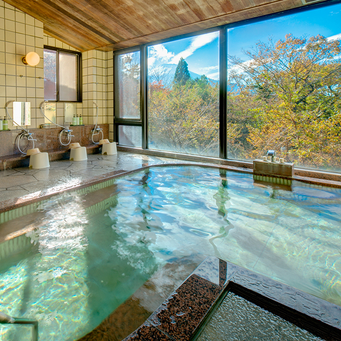 富士山を眺めながら浸かれる大浴場。