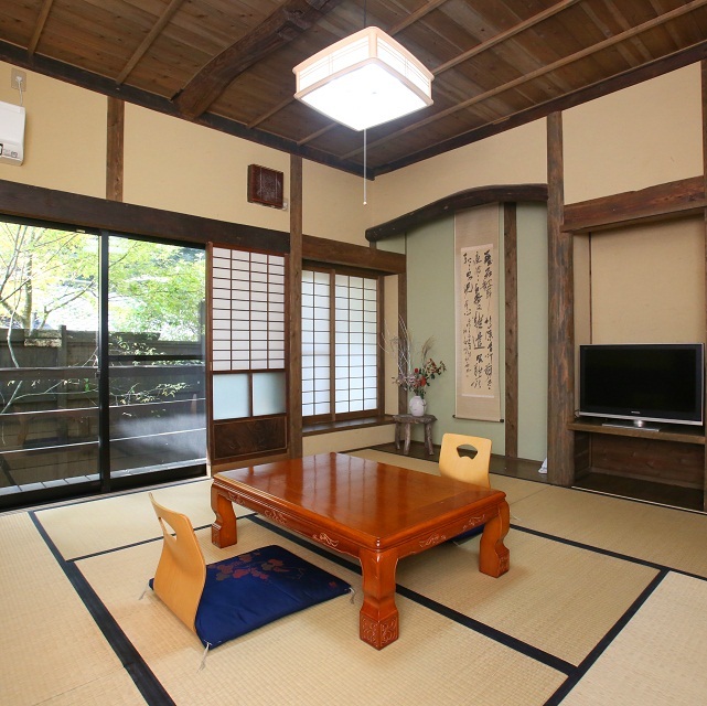 [Separate house/traditional Japanese-Western style room] with indoor bath and open-air bath