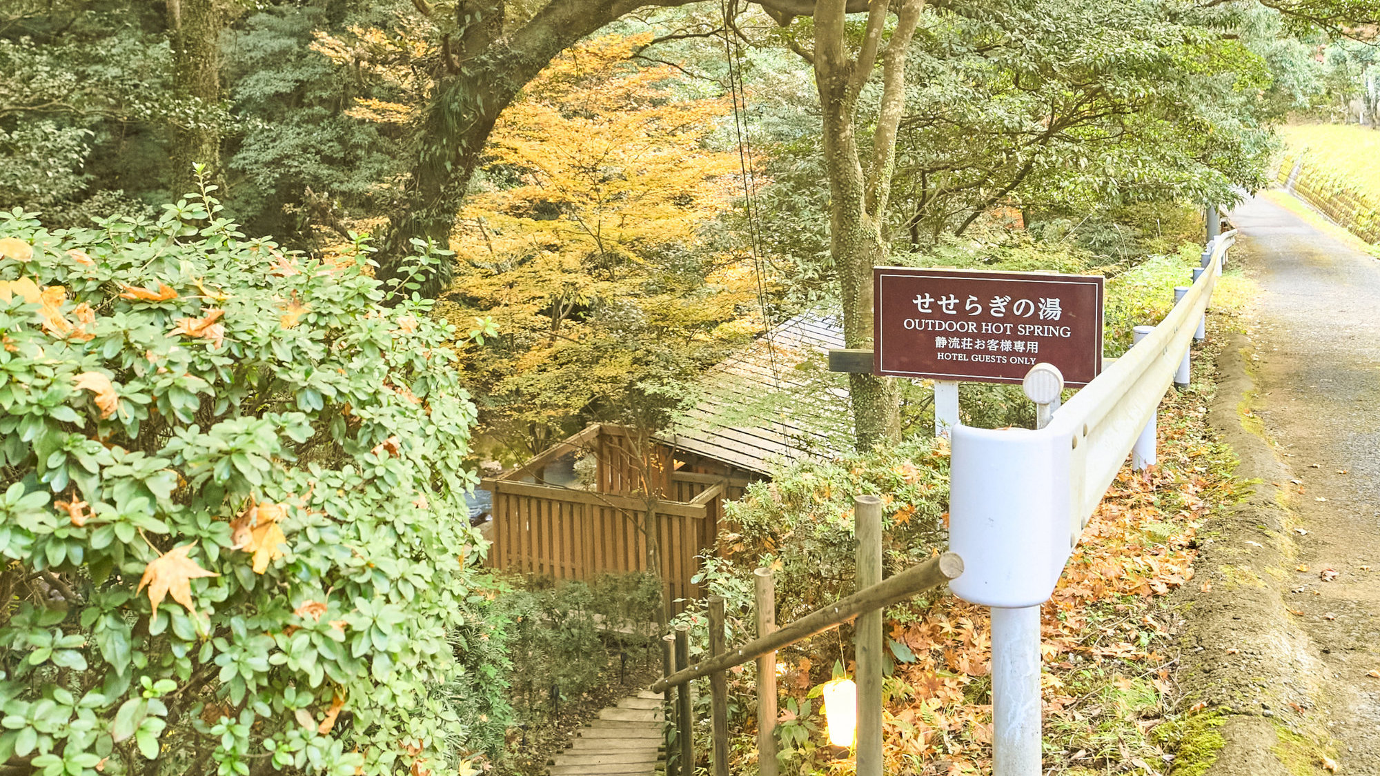 貸切り制露天風呂&hellip;せせらぎの湯への階段