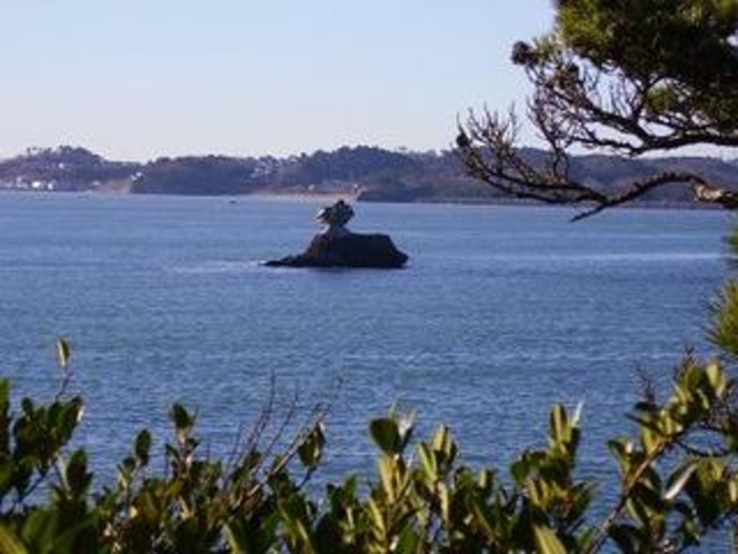 遠くに見える仁王島