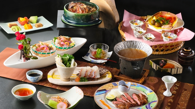 【温泉SALE】【選べるメイン料理】＜肉or魚？＞1品チョイスで、自分スタイルのお食事時間♪