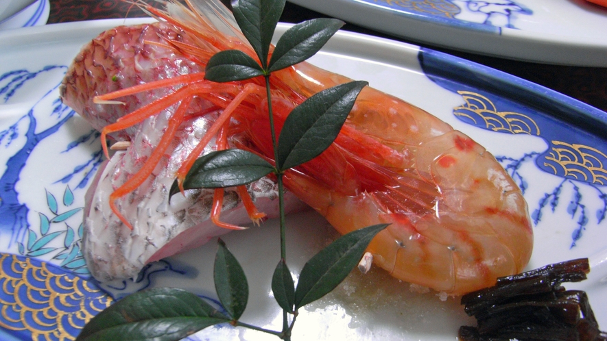 *夕食一例(グレードアップ)/新潟の海鮮はとにかく鮮度が抜群！