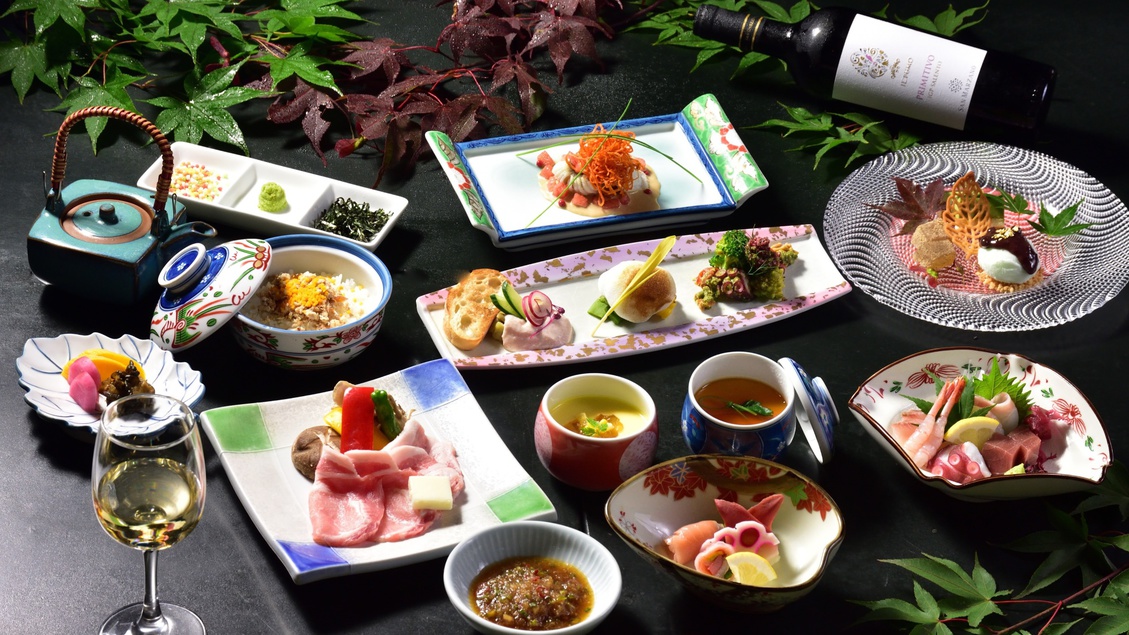 和洋折衷料理コース一例（上州麦豚メイン）