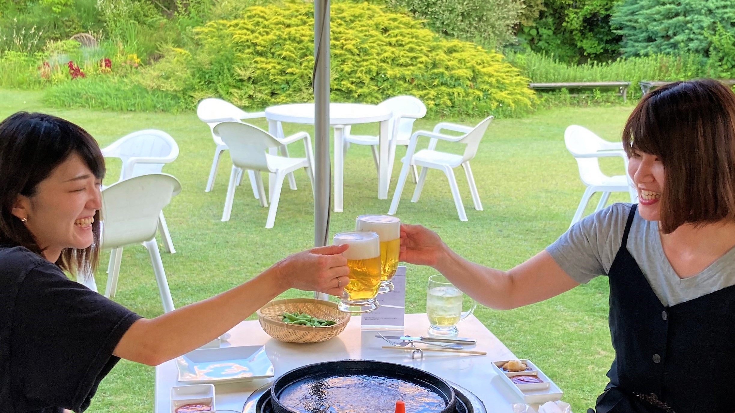 バーベキュー二人