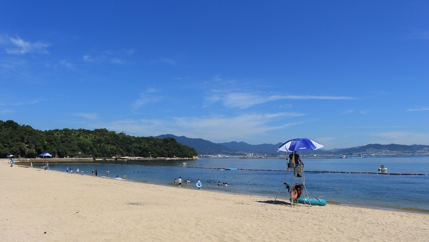 宮島の海水浴場『包ヶ浦自然公園』はホテルから車で５分！おだやかで安心な絶景ビーチです(^^
