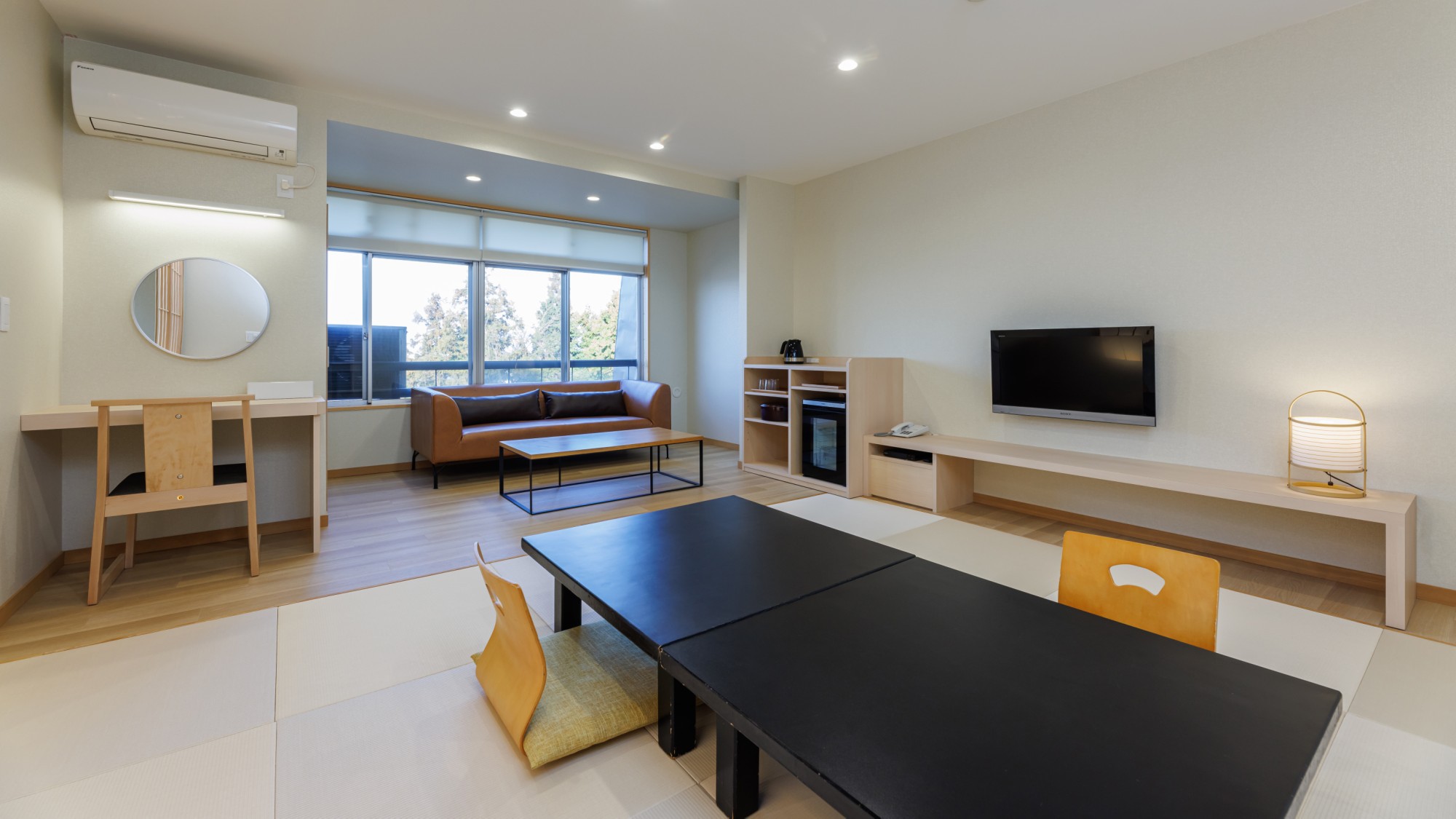 新ベッドの付いた二間付和室 和室 一例