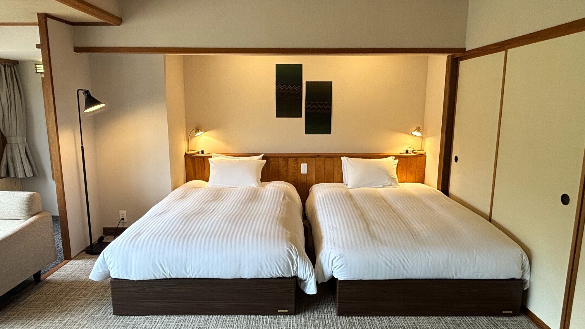 【高層階和ベッド】本館◆２ベッド　セパレートバス・トイレ付