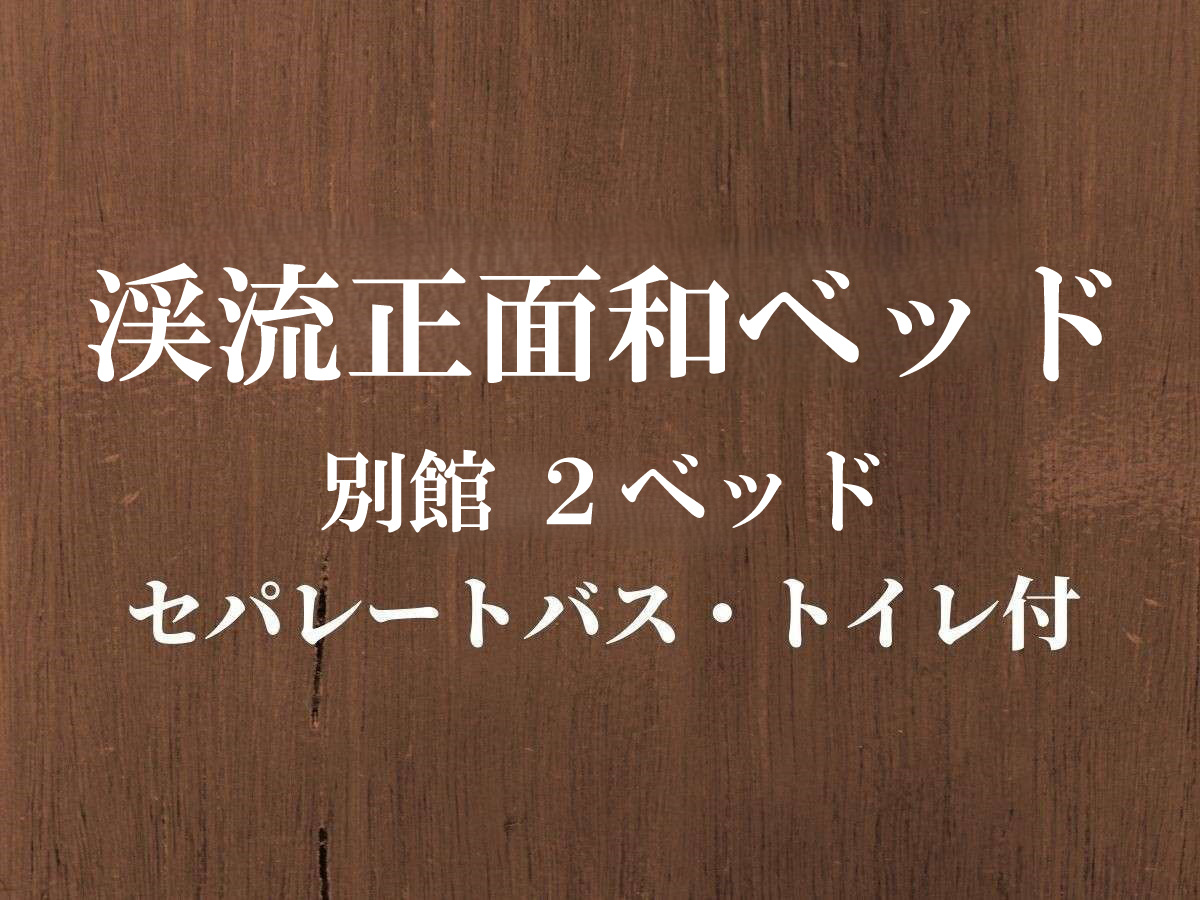 【渓流正面和ベッド】別館◆２ベッド　セパレートバス・トイレ付