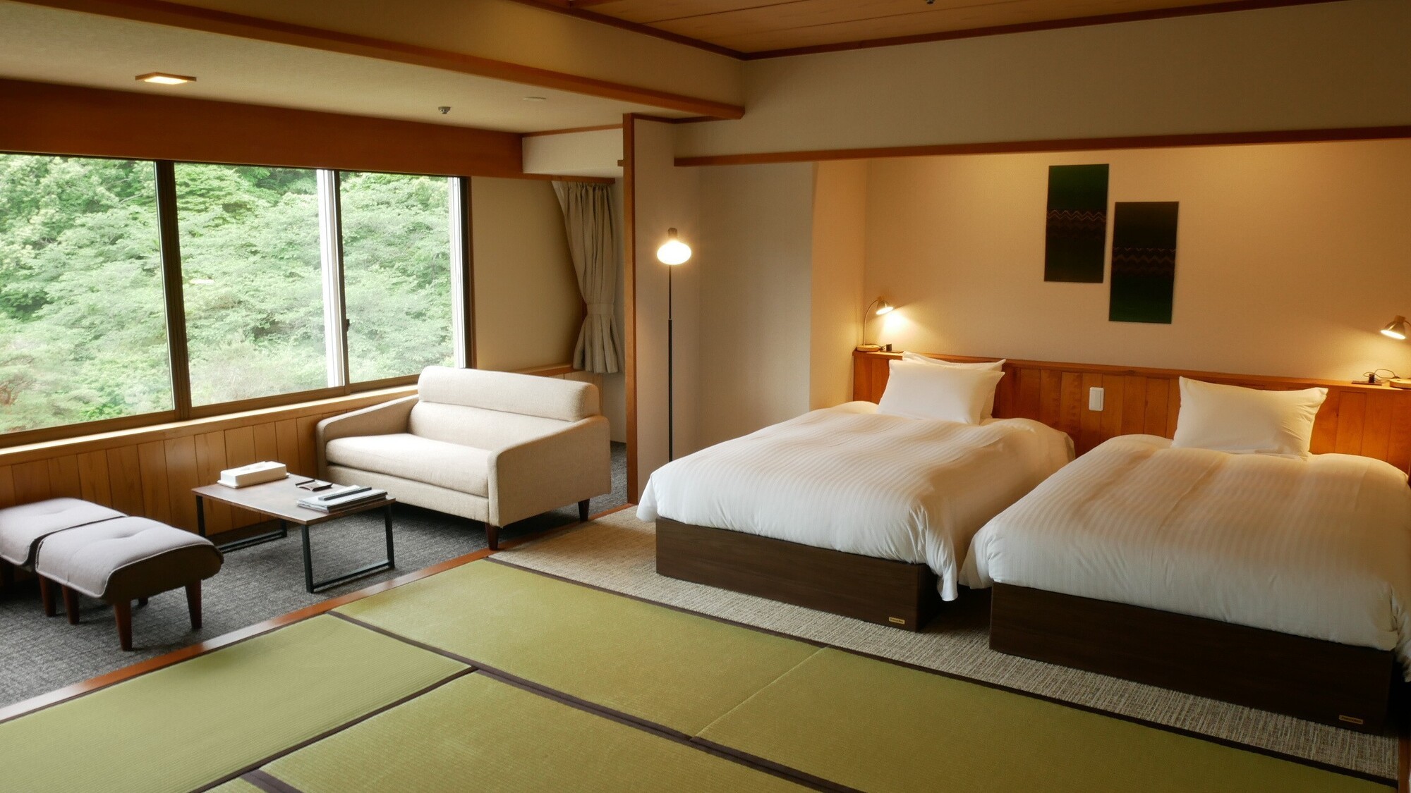 【高層階和ベッド】本館◆２ベッド　セパレートバス・トイレ付