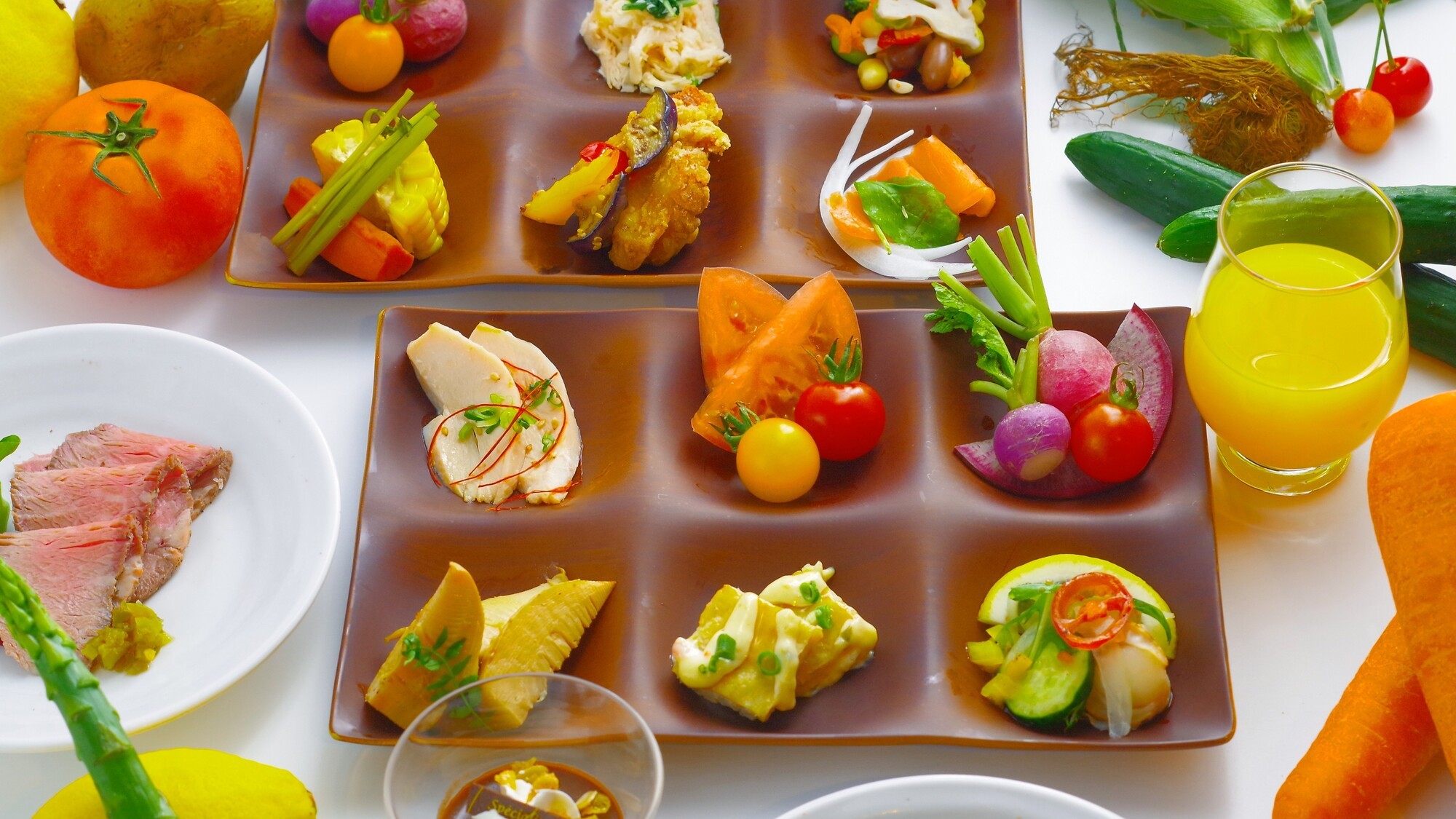 創作郷土料理ビュッフェの一例／秋田の食文化を心行くまでご堪能ください