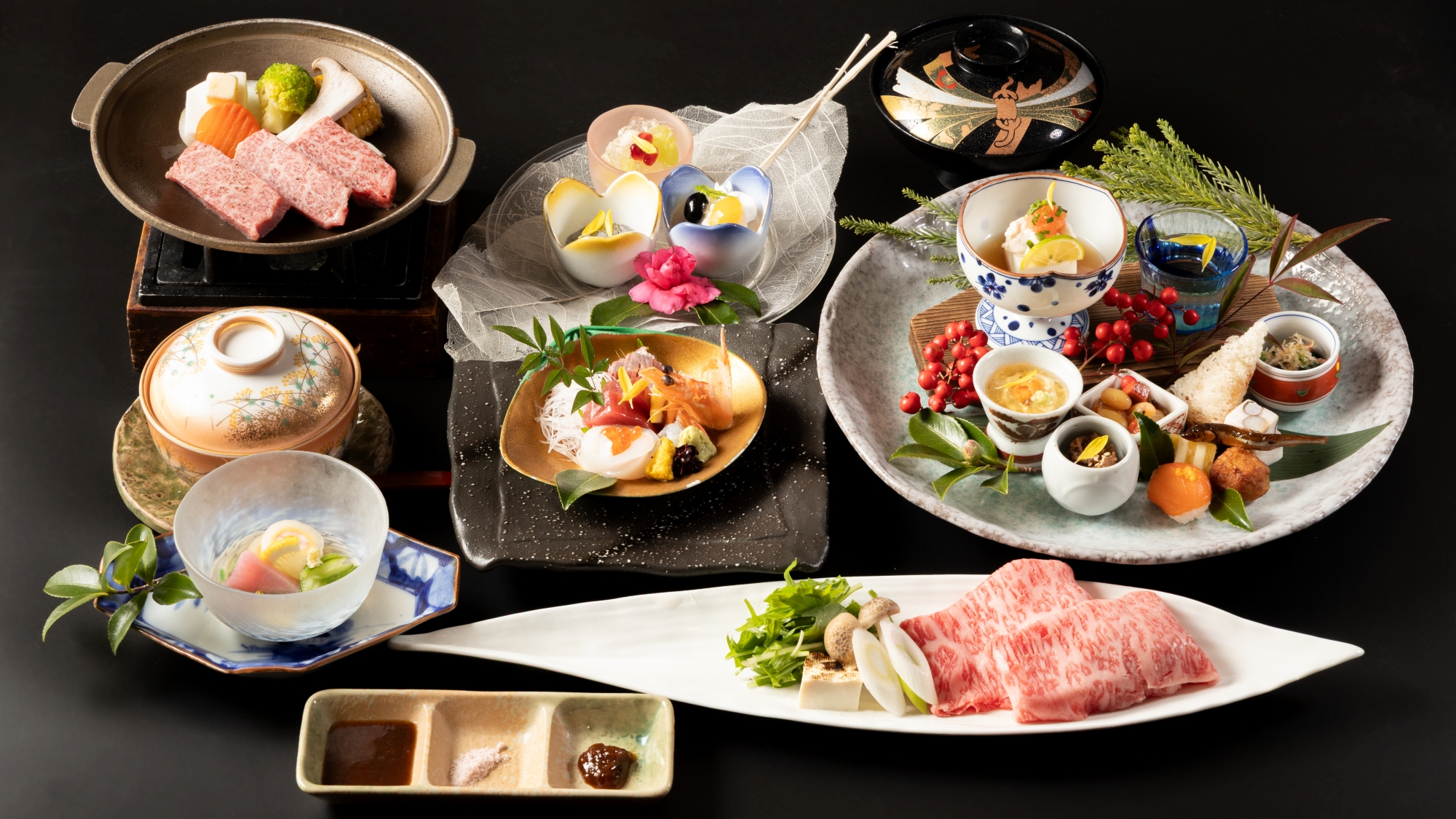 *【認証近江牛会席一例】近江牛の中でも最高級の認証近江牛。近江牛料理をたくさん堪能したい方におススメ