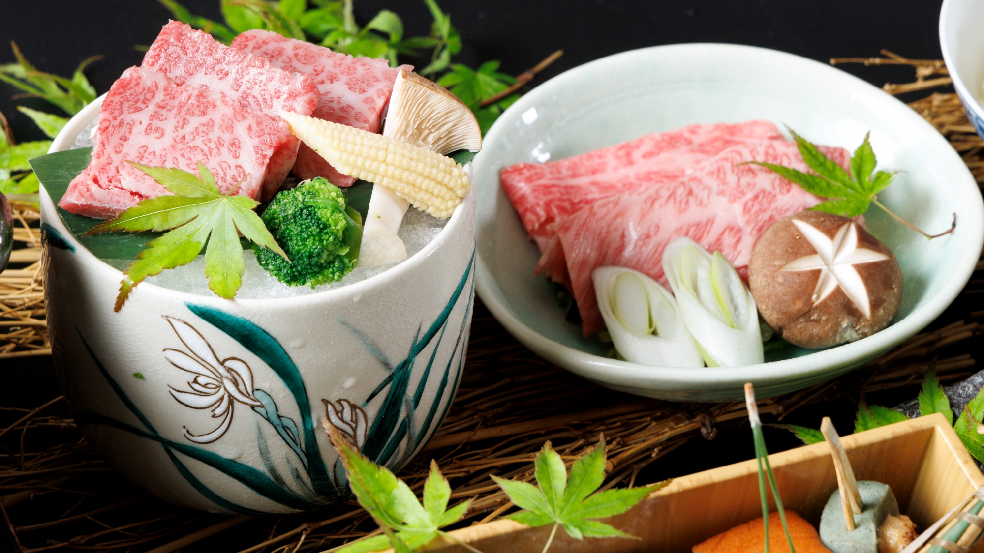 *【認証近江牛会席（一例）】品質にこだわった「認証近江牛」を使用した贅沢会席。