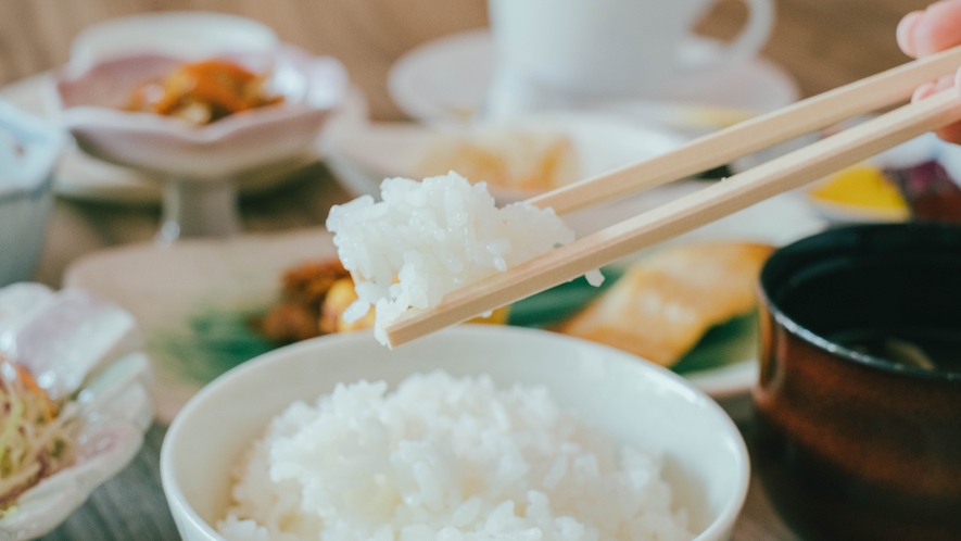 【朝食～和食～】いわてのお米　銀河のしずく　白くてつややかなご飯を一度は食べてほしい！