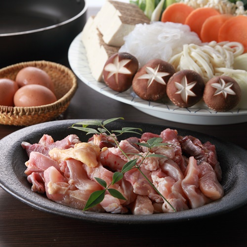 【コリコリした食感がクセになる？！】滋賀県特産ブランド鶏（近江しゃも）すきやきプラン♪【２食付】