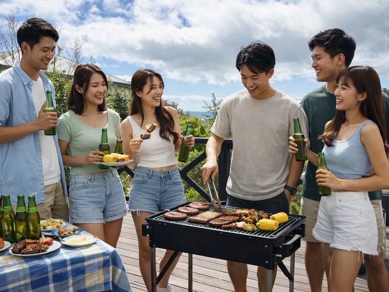 【海風BBQ】持ち込みOK｜テラスで楽しむ自由BBQステイ
