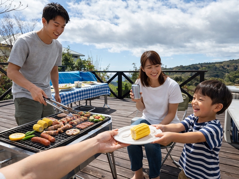 【海風BBQ】持ち込みOK｜テラスで楽しむ自由BBQステイ