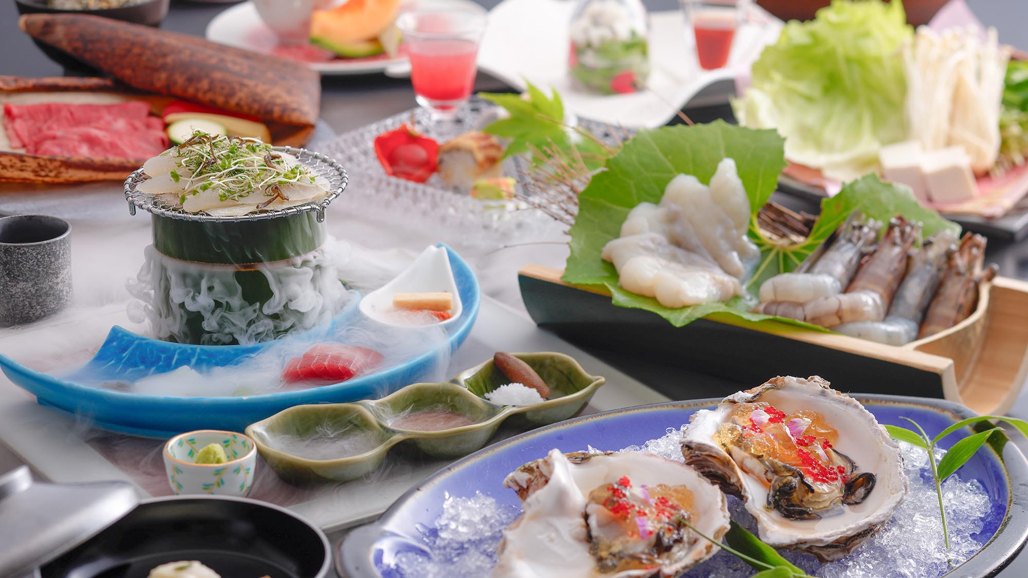 【四季-夏-】展望ラウンジから望む海と夕日。旬食材を味わう豊かな創作料理●月下香［1HX］