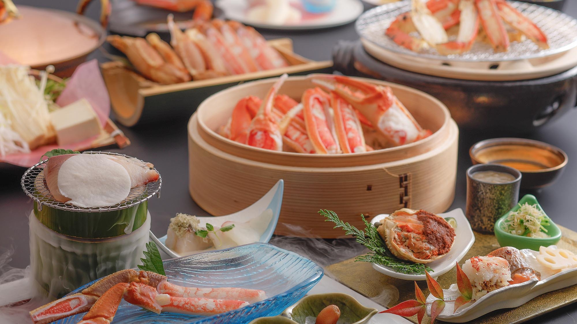 【美味少量】・直前予約も・量少な目で私にぴたり。ゆったり嗜む会話とお酒と冬旬味●蟹会席［F2］