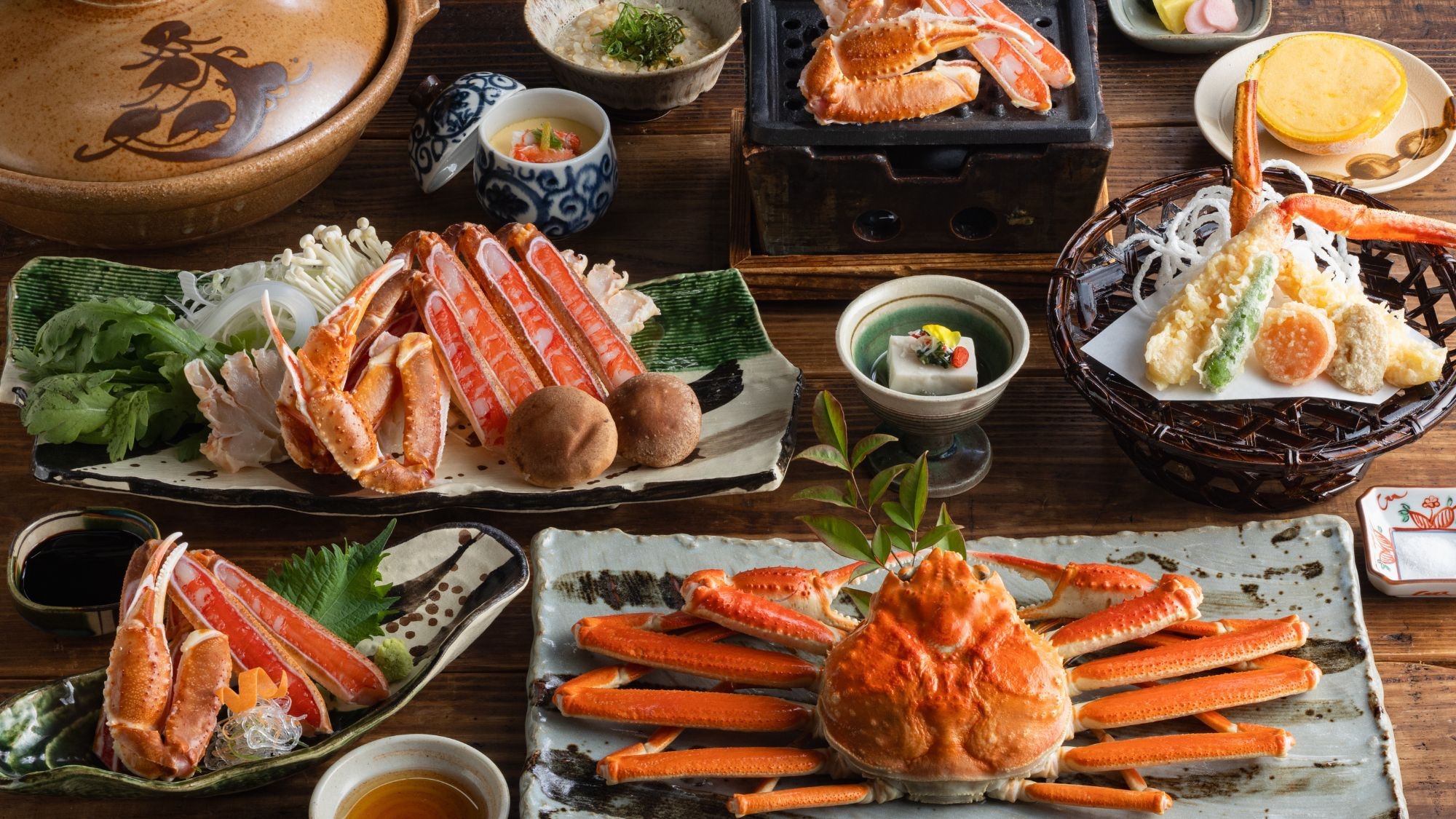 【冬 さき楽90＜10％OFF＞】早期予約で特別価格　刺し！焼き！すき鍋！◆かに会席［90I3］