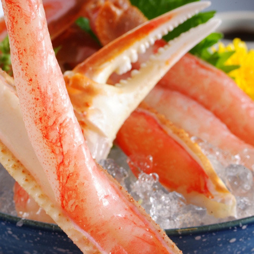 Crab sashimi / Example: Trolley and sweet