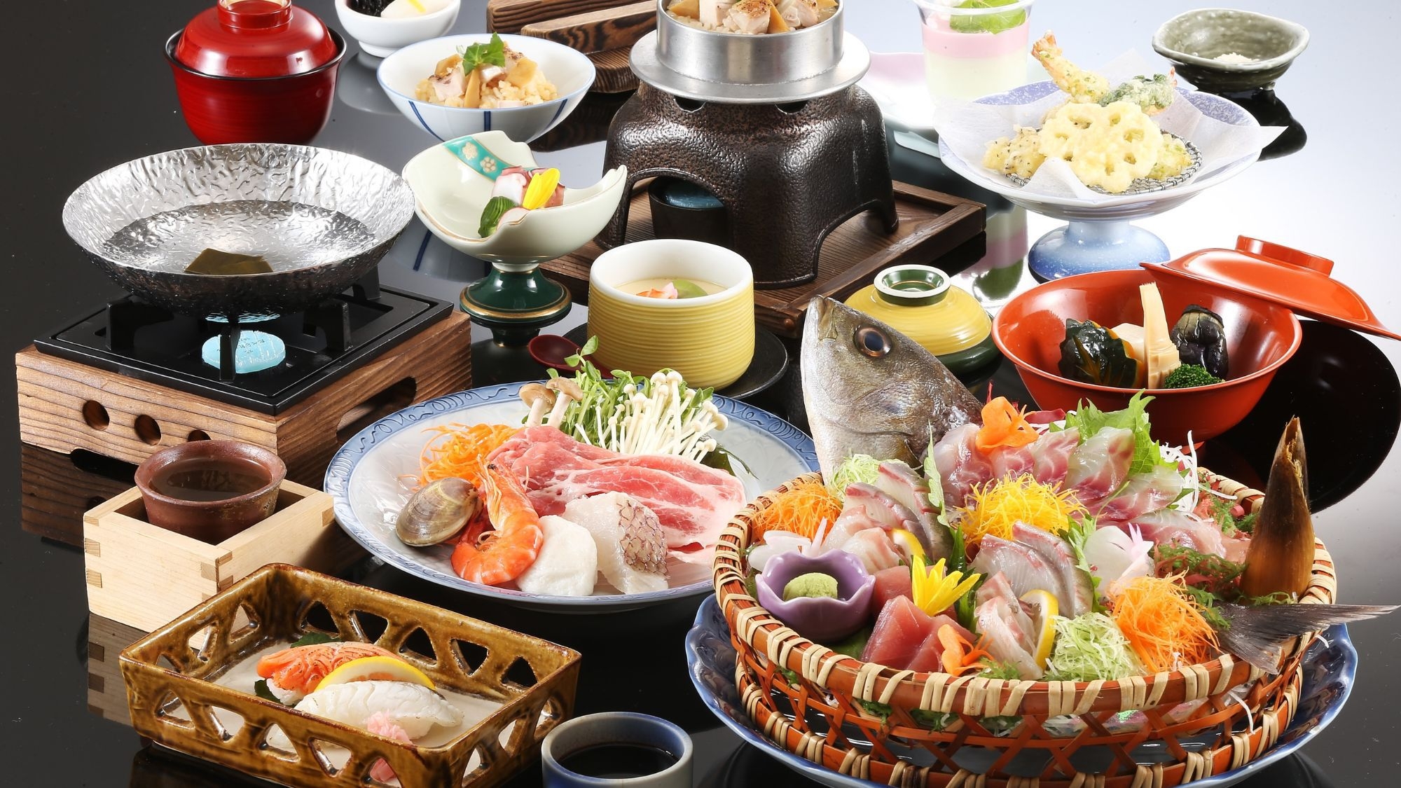 【春　平日限定】絶景夕日×美味しい料理★あわび付き春風会席 [I000I8a]