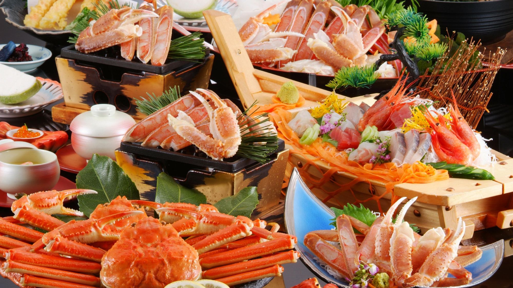 魚介盛り付　カニ尽くし会席/一例
