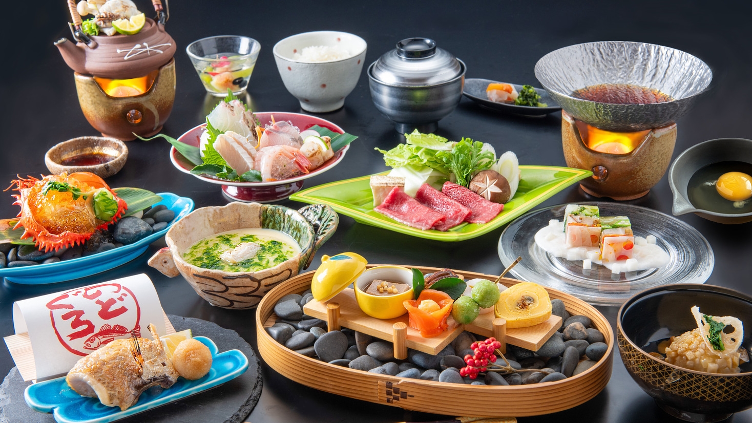 【迷ったらコレ☆和牛すき焼き×のど黒塩焼♪Ｗメイン】冬のゆもとやスタンダード！１２〜２月花暖簾