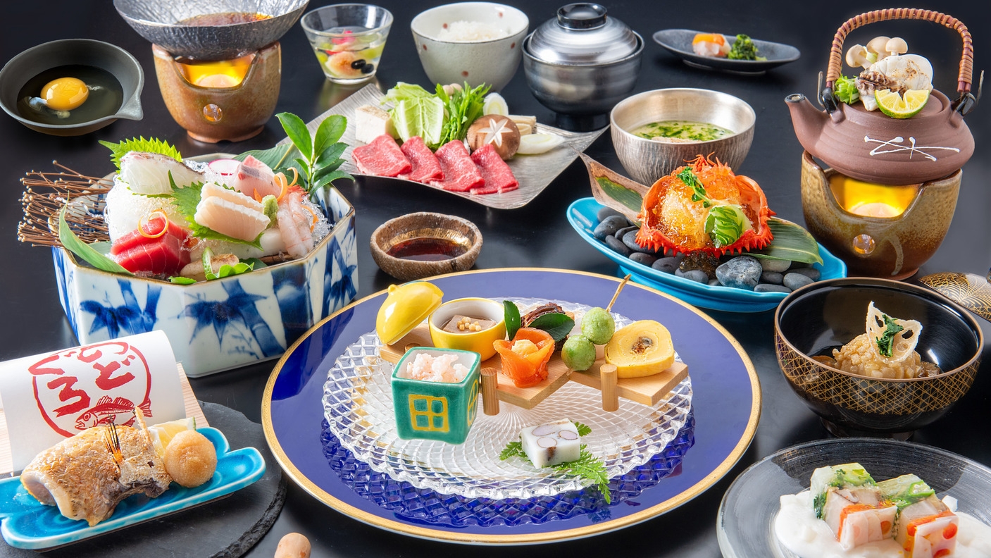 【冬の最上級ランク◎満足度1位】村上牛すき焼＆河豚土瓶蒸、のど黒や日本海鮮魚6種盛り♪１２〜２月逸品