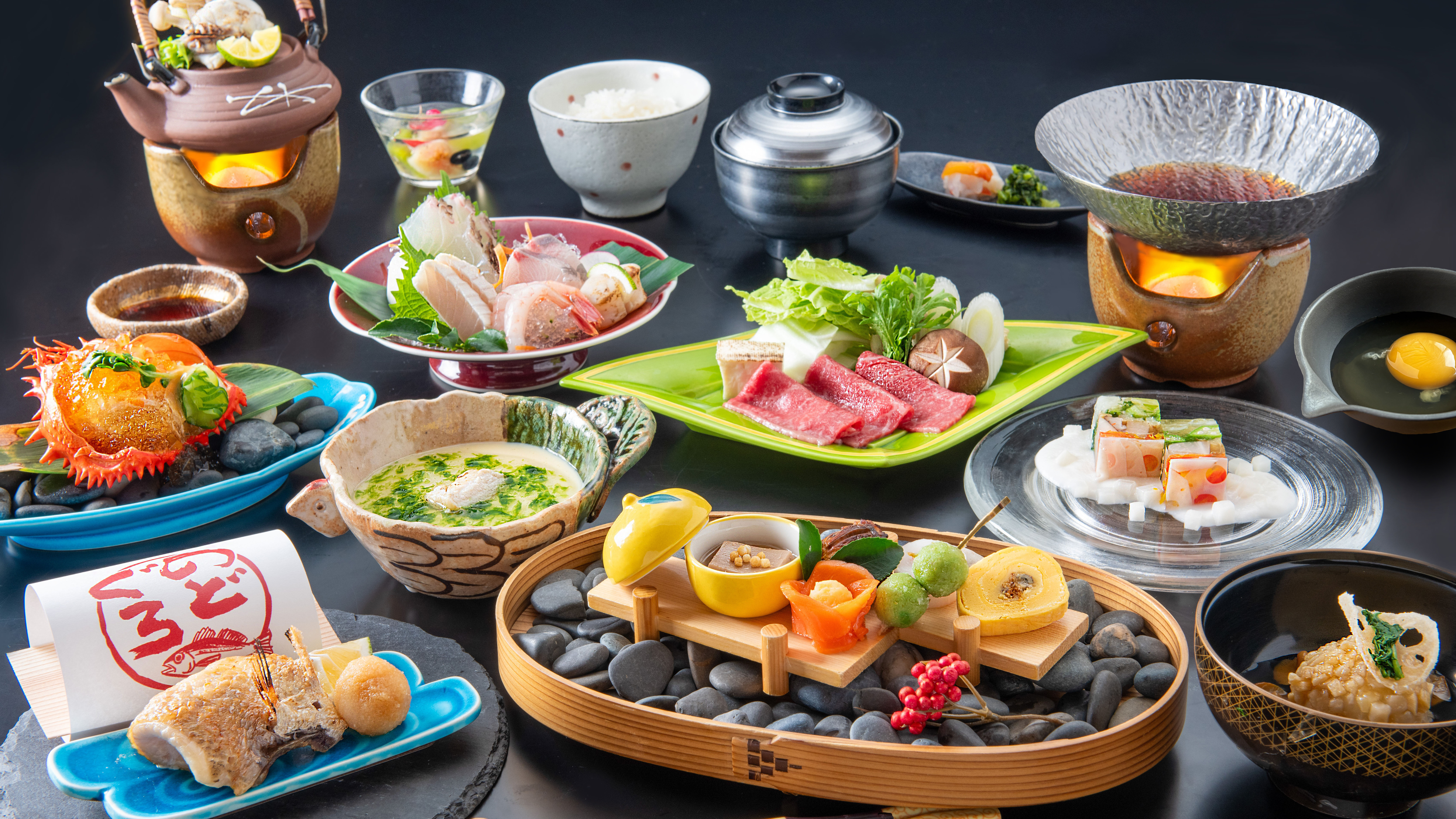 新鮮お造りやお肉料理など岩室の旬を愉しむ花暖簾会席(12月～2月)