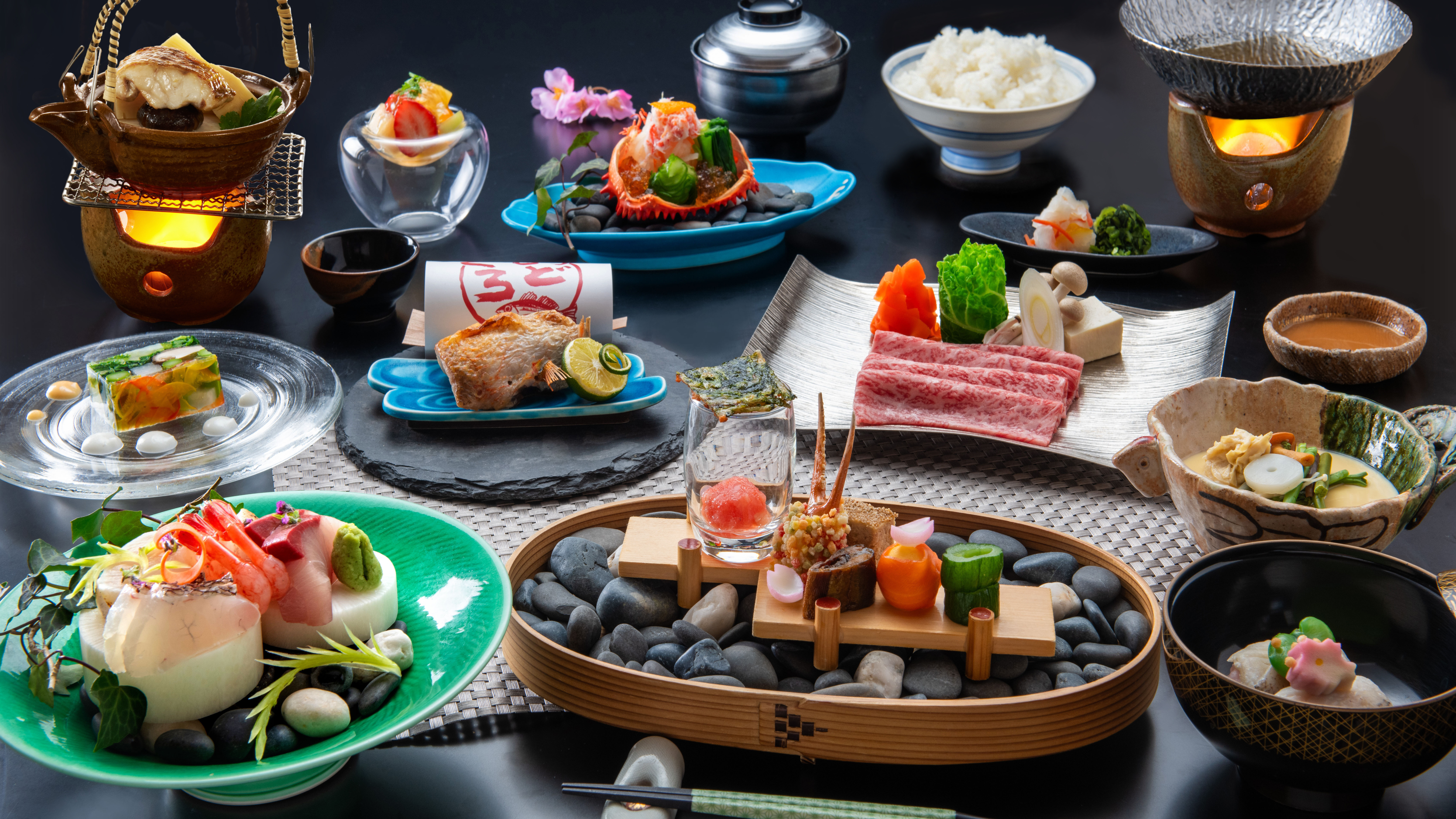 新鮮お造りやお肉料理など岩室の旬を愉しむ花暖簾会席(3月～5月)