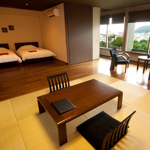 [Kamar Premium] Kamar bergaya Jepang-Barat dengan tikar dan lantai tatami Ryukyu