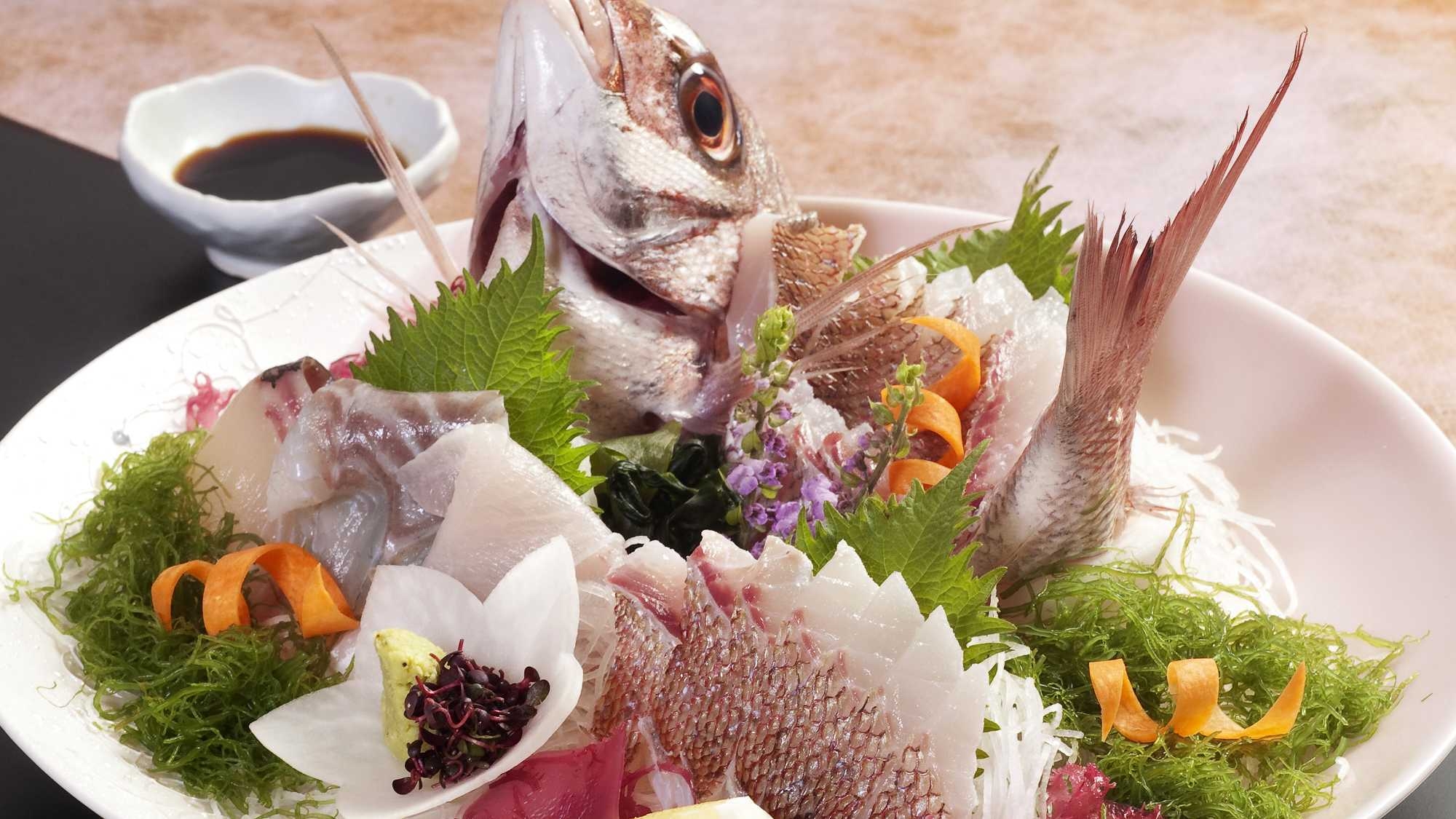 【魚好き必見！】『刺身五種盛り』一品付★しまなみの幸たっぷりの会席”青海の膳”で鮮魚尽くし