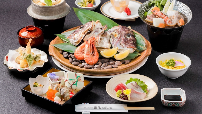 【オコゼの唐揚げ付】磯花の膳｜愛媛県産高級魚を味わう瀬戸内の幸会席〈2食付〉