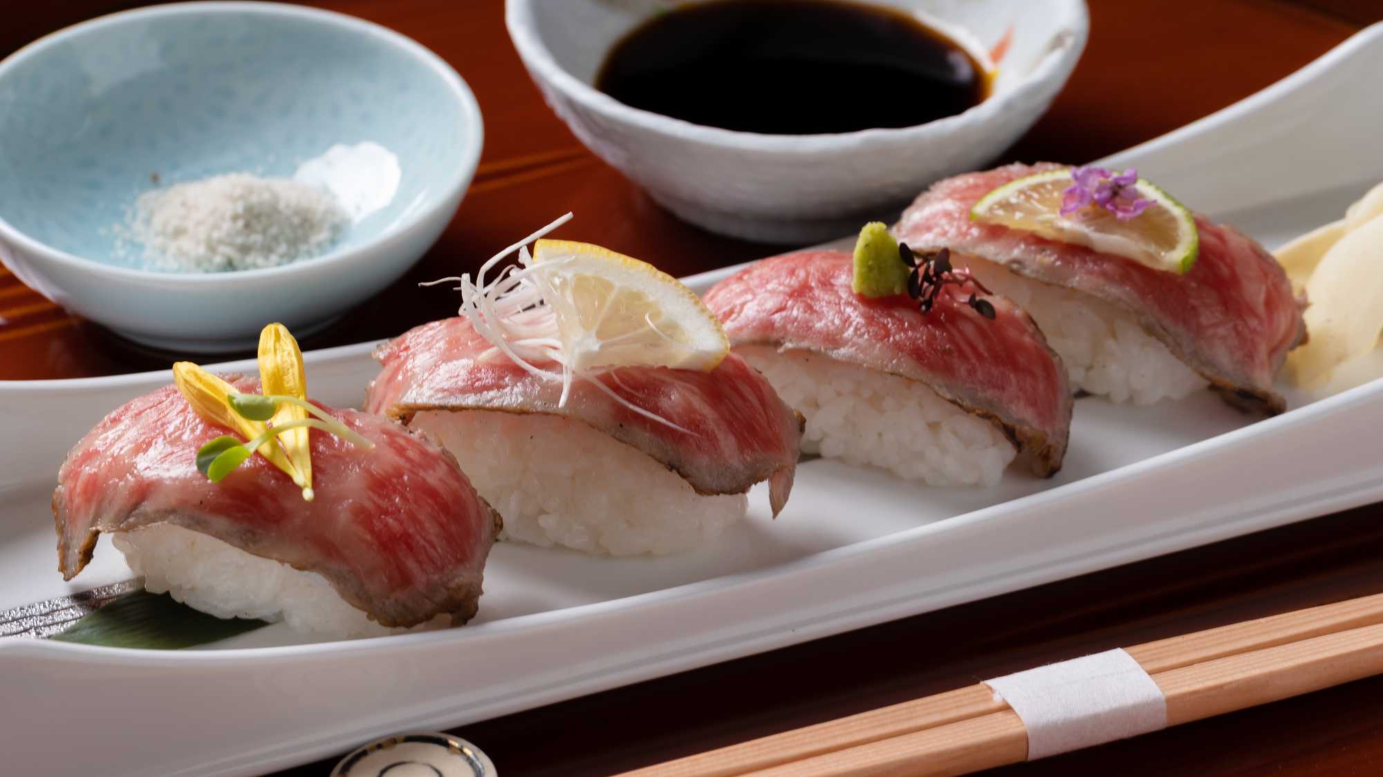 【追加一品】伊予牛炙り握り　～伊予牛を使用した肉寿司です。～(写真はイメージです)
