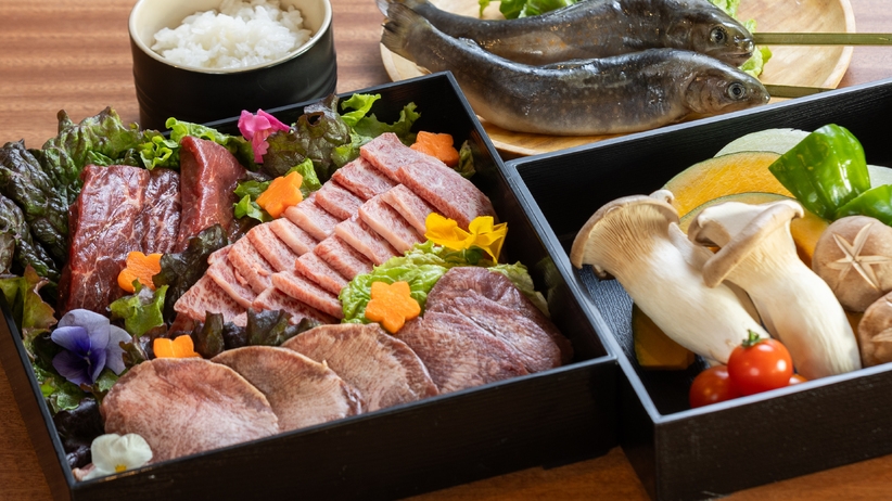 ◆リーズナブルBBQ“お肉盛り合わせ”【2食付】〜山梨県の肉専門店“牛奥”コラボ〜朝食はお部屋食で◆