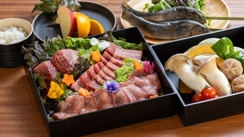 ◆最高級BBQ“甲州牛A5ランク”【2食付】〜山梨県が誇る肉専門店“牛奥”コラボ〜朝食はお部屋食で◆