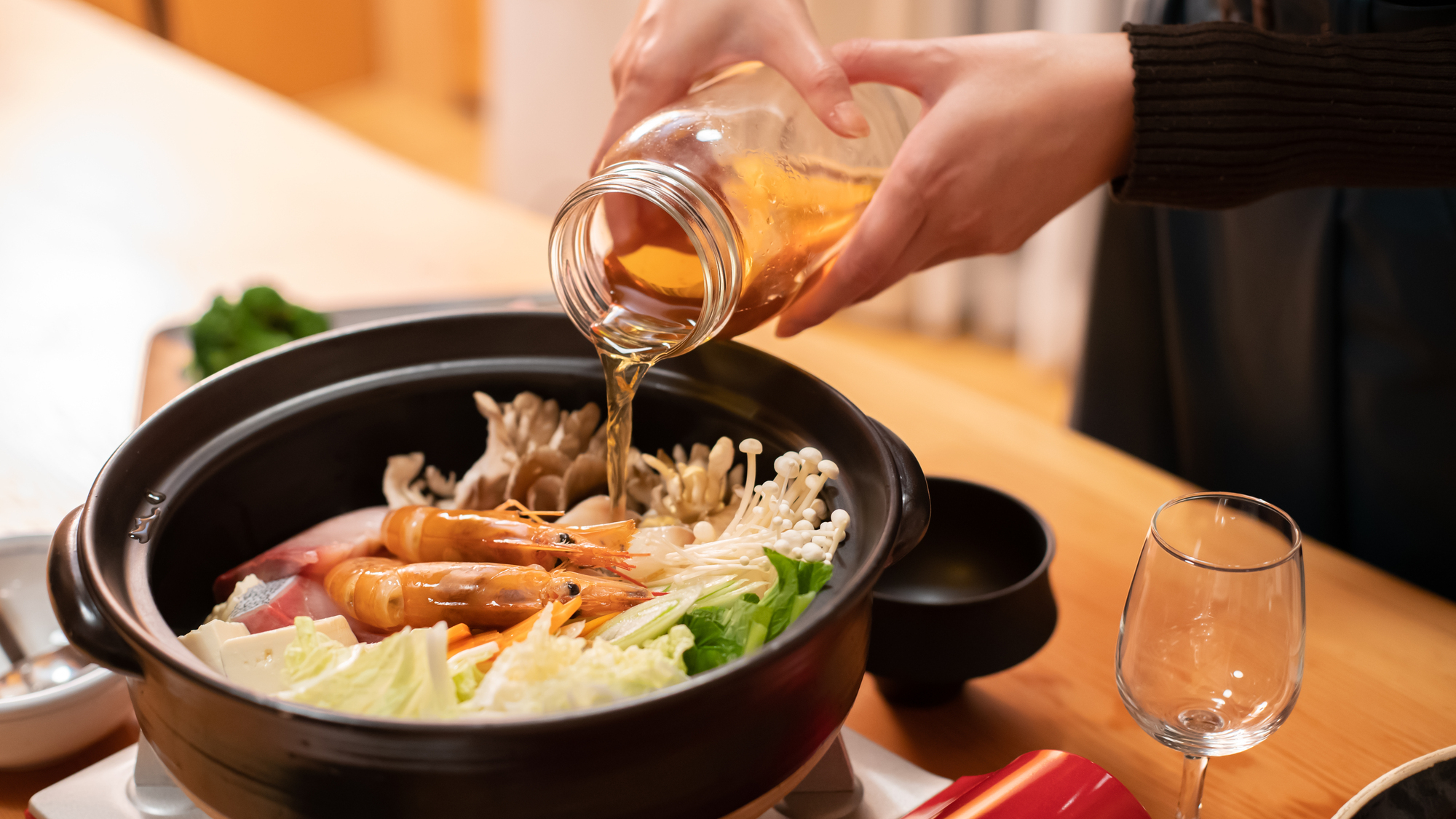 【秋・冬ver】土鍋セット（レンタル料1,650円）お好みの食材をお持ち込みください