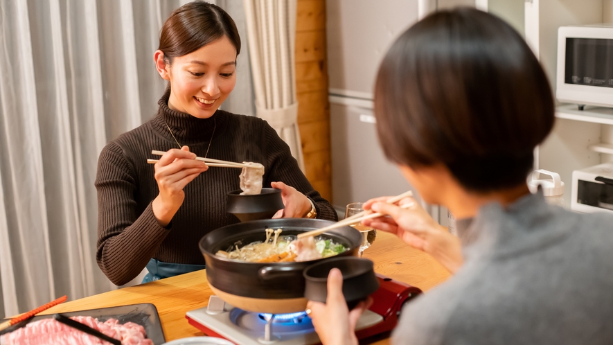 【秋・冬ver】土鍋セット（レンタル料1,650円）お好みの食材をお持ち込みください