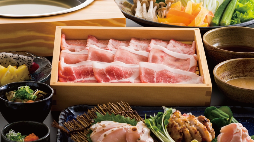 禁煙／2食付き　“しゃぶしゃぶ紺” × “いつでも朝ごはん”