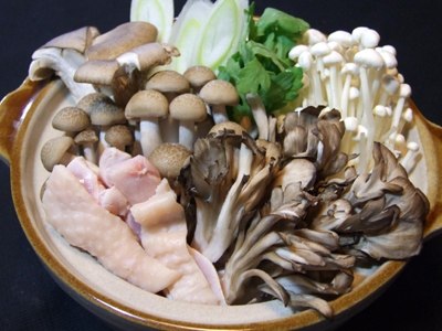 健康にダイエットに最適♪キノコ鍋付ヘルシープラン♪鮭川村は１年中色々なキノコを栽培。馬刺し付です！