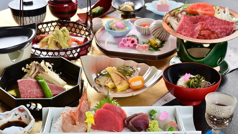 【個室食】【お料理グレードアップ】季節の会席料理『優雅』〜春夏秋冬の美味しさ贅沢に〜