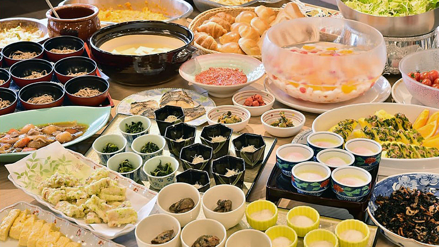 ご朝食　和洋バイキングの一例