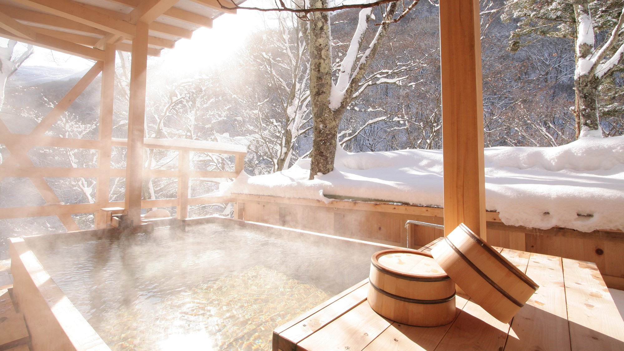 【天空の小鳥風呂】＜角＞冬の朝