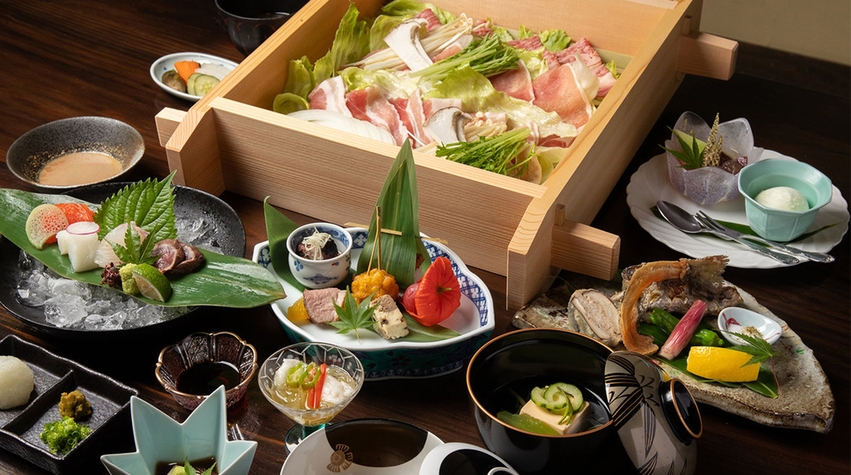 ≪離れ・天然温泉付≫豊後牛とりんどうポークのせいろ蒸しを味わう創作和会席◆（2食付）