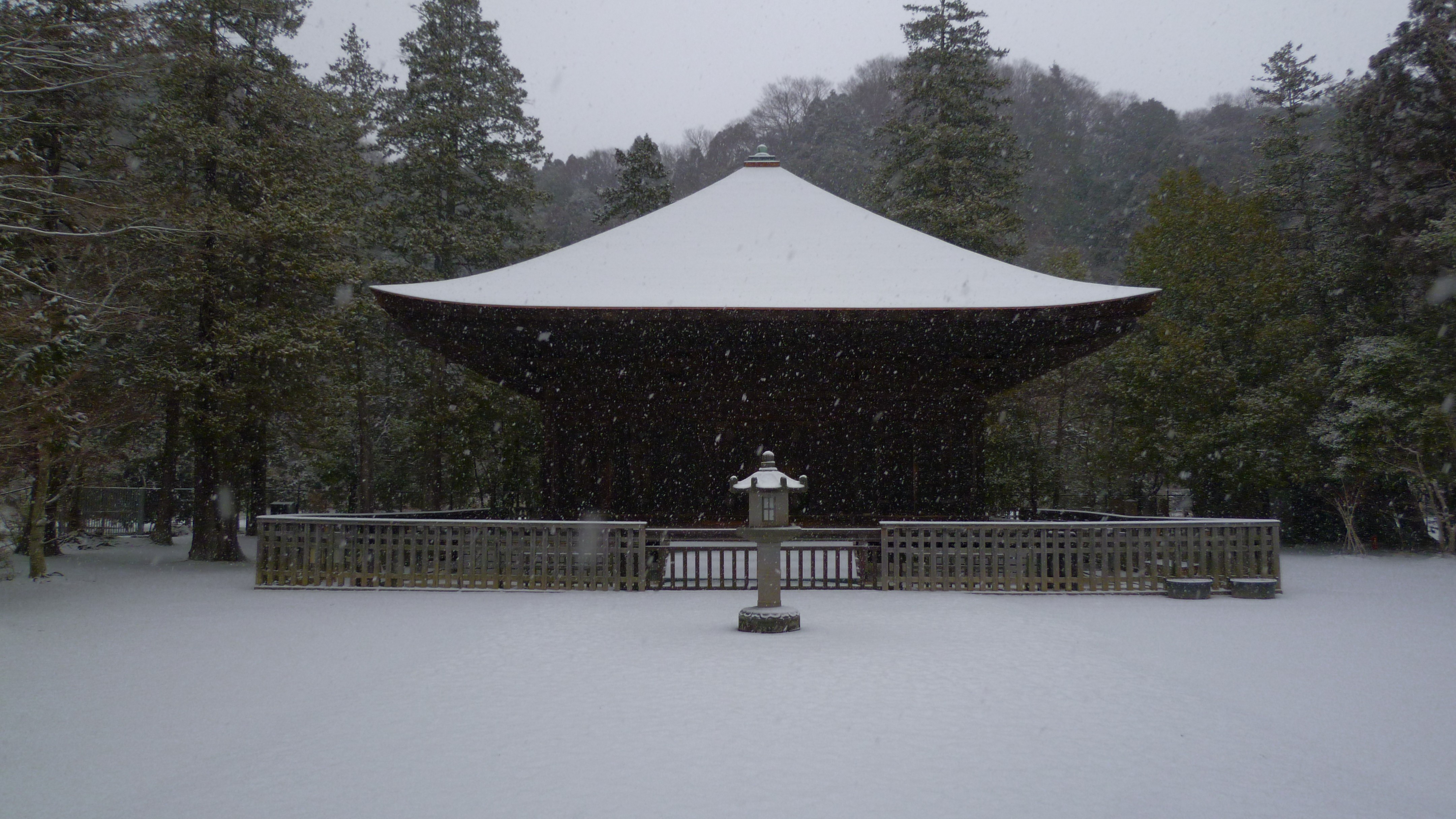 国宝　白水阿弥陀堂　冬