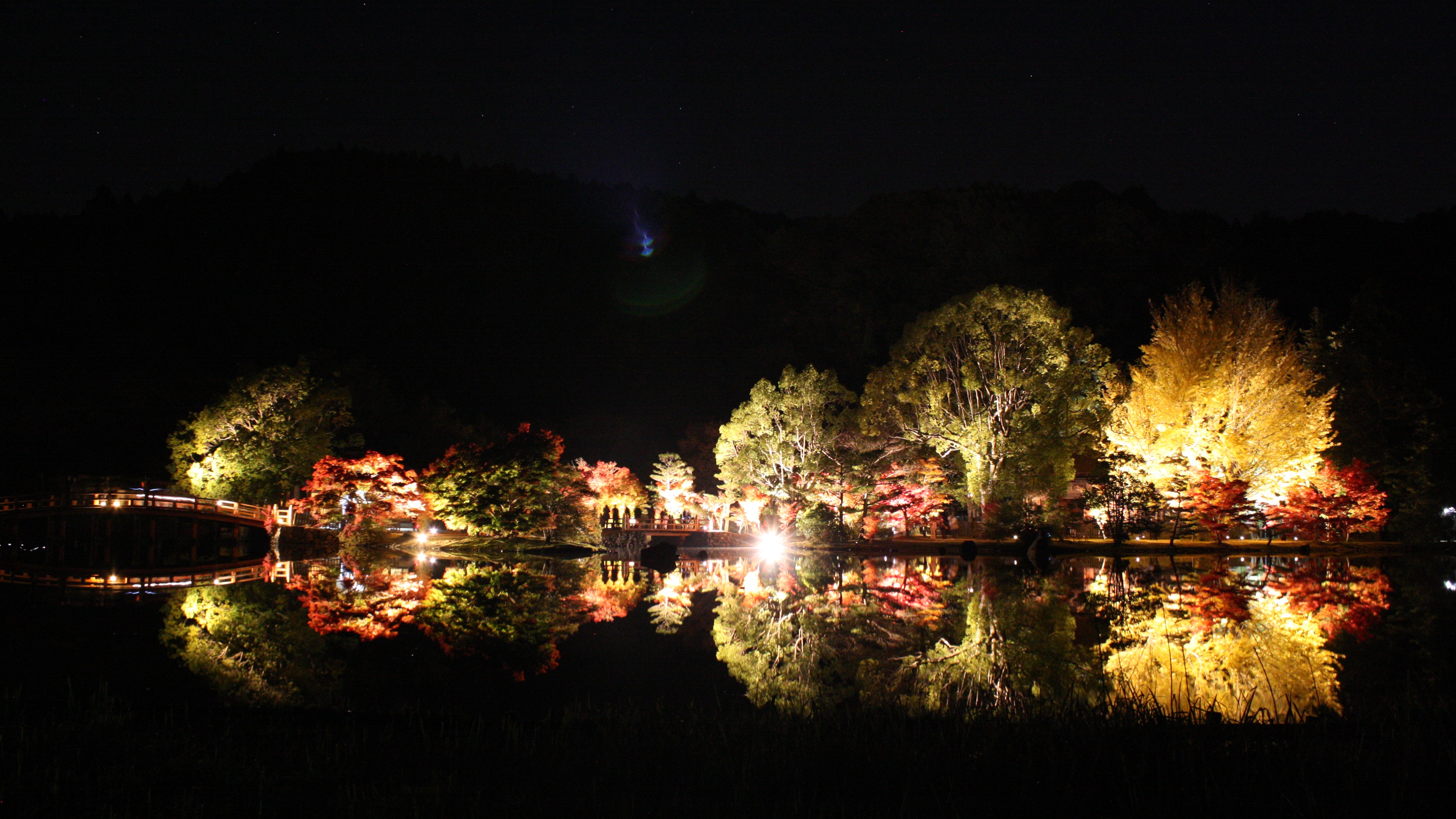  国宝　白水阿弥陀堂　ライトアップ