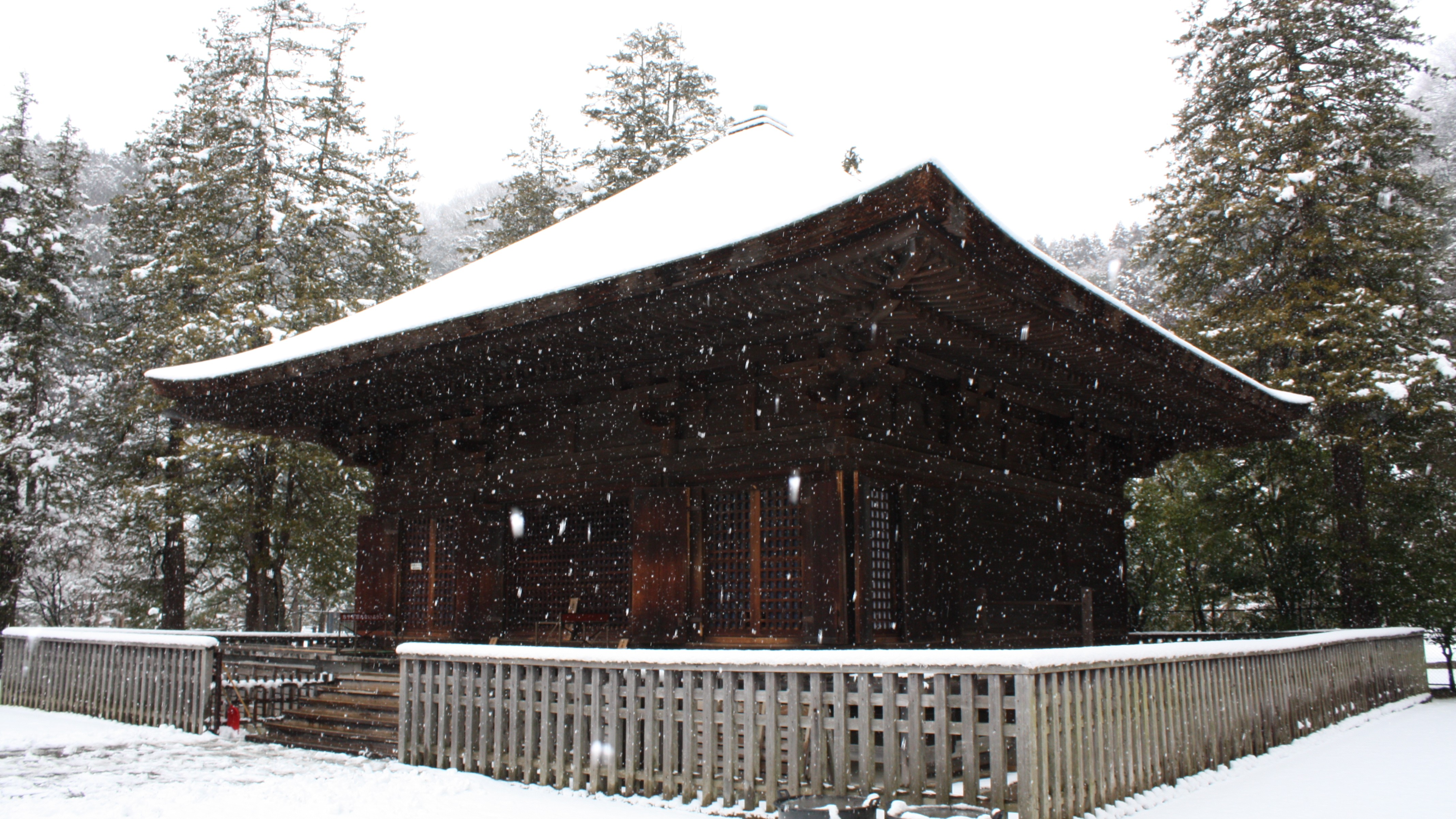 国宝　白水阿弥陀堂　冬