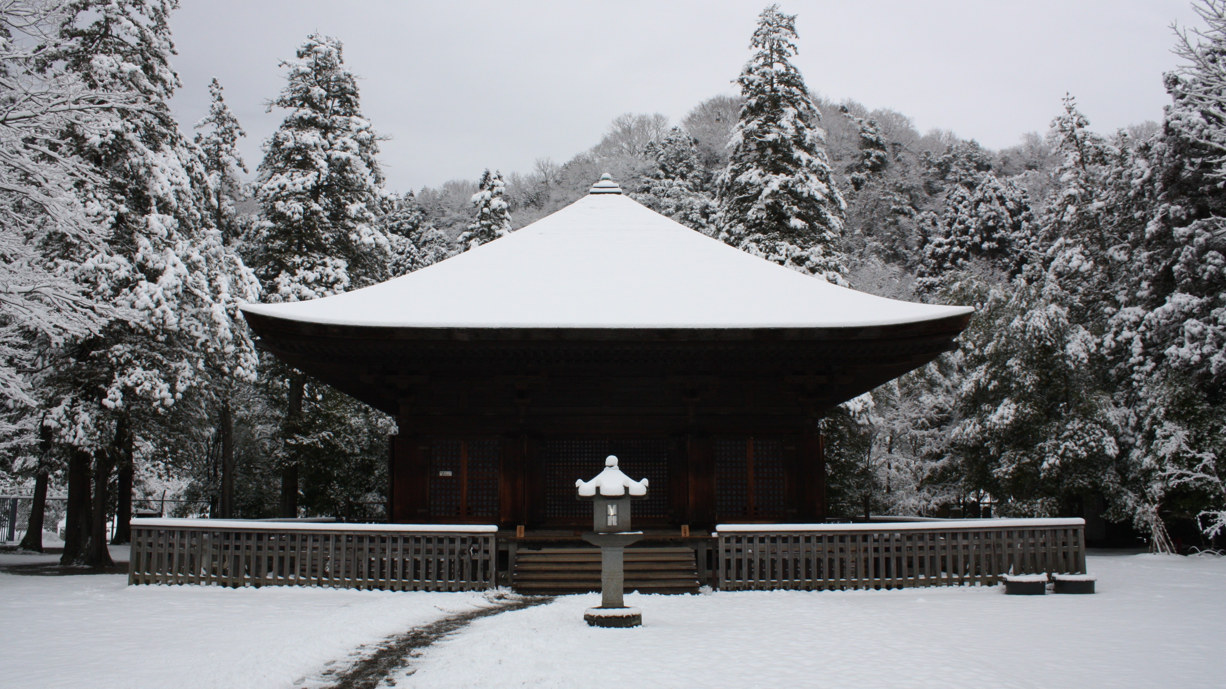 国宝　白水阿弥陀堂　冬