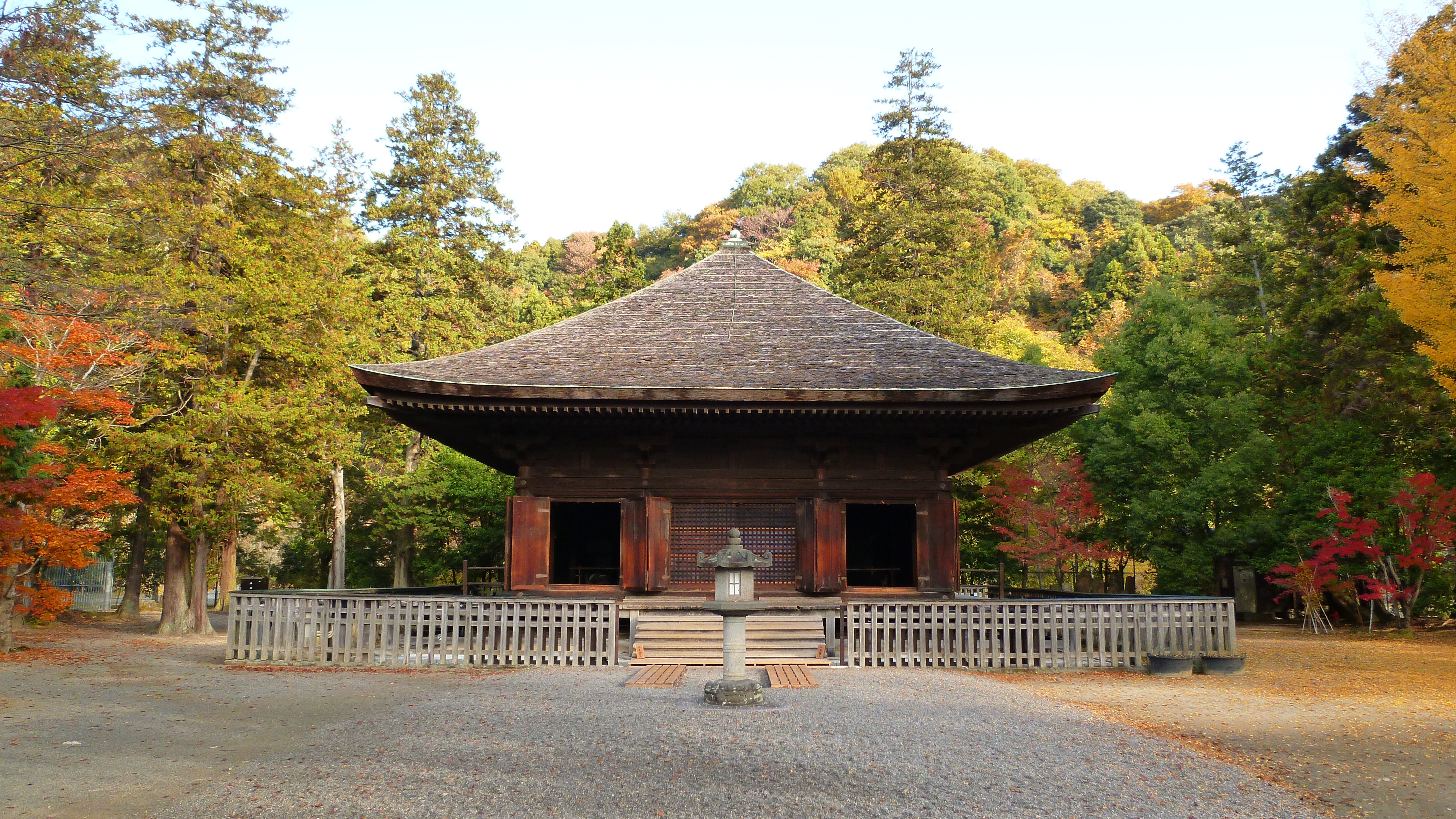 国宝　白水阿弥陀堂　秋